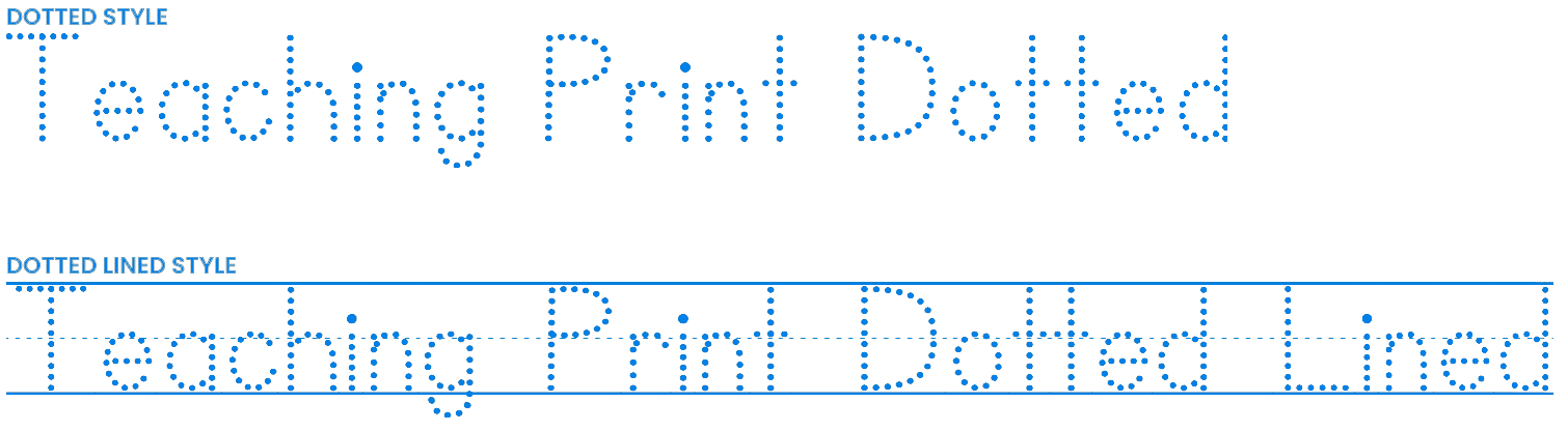 Teaching Print Font Dotted Style - Free Tracing Fonts for Practicing Writing