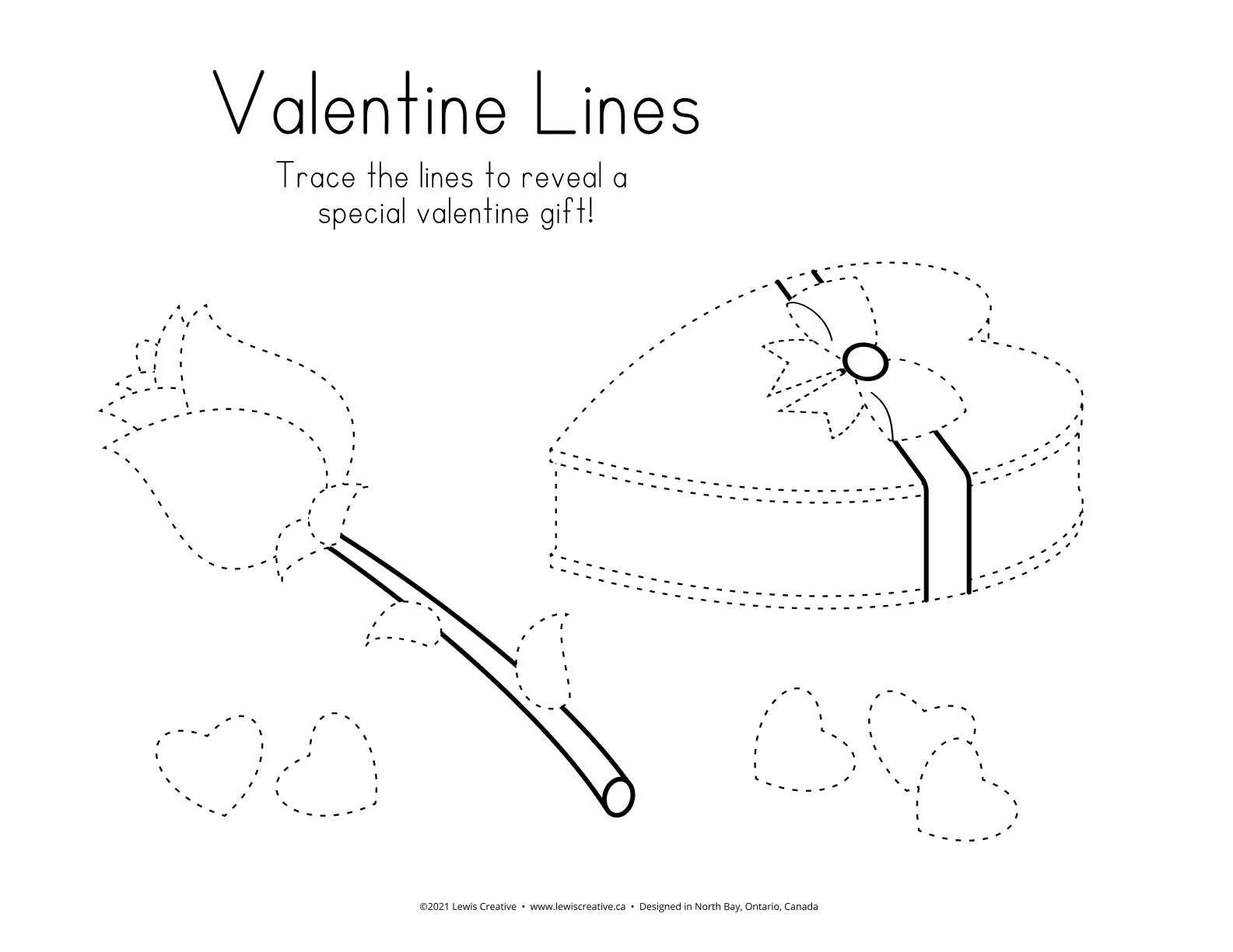Follow the Path Valentine's Day Tracing Activity - Lewis Creative