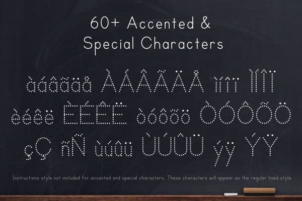 Accented and Special Characters for Creating Tracing Letters Activities