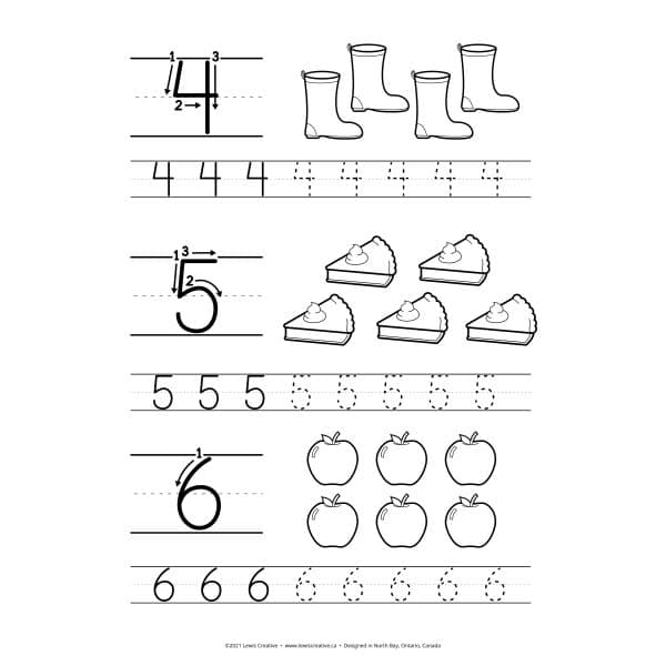 Count Copy and Color - Fall Themed Number Tracing Printable for Learning 1 to 10