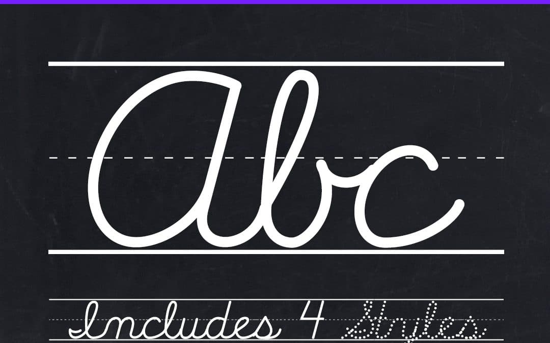 Cursive Letter Tracing Font - Teaching Cursive Dotted and Dotted Lined