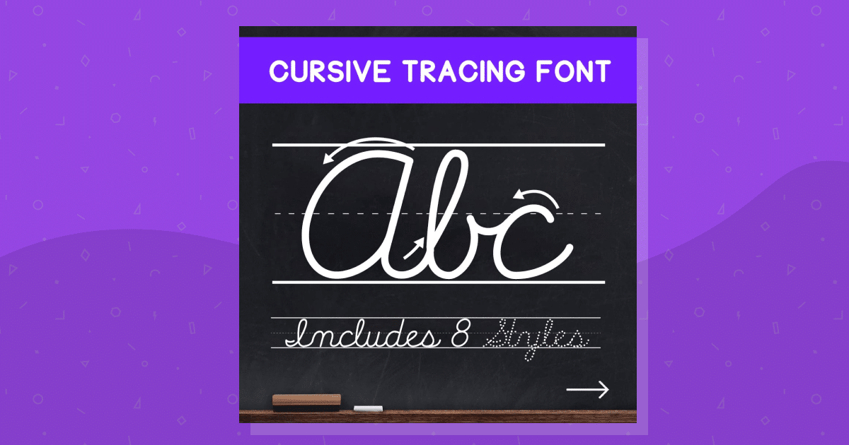 The Teaching Cursive Font is Here - Tracing font for handwriting in cursive worksheets