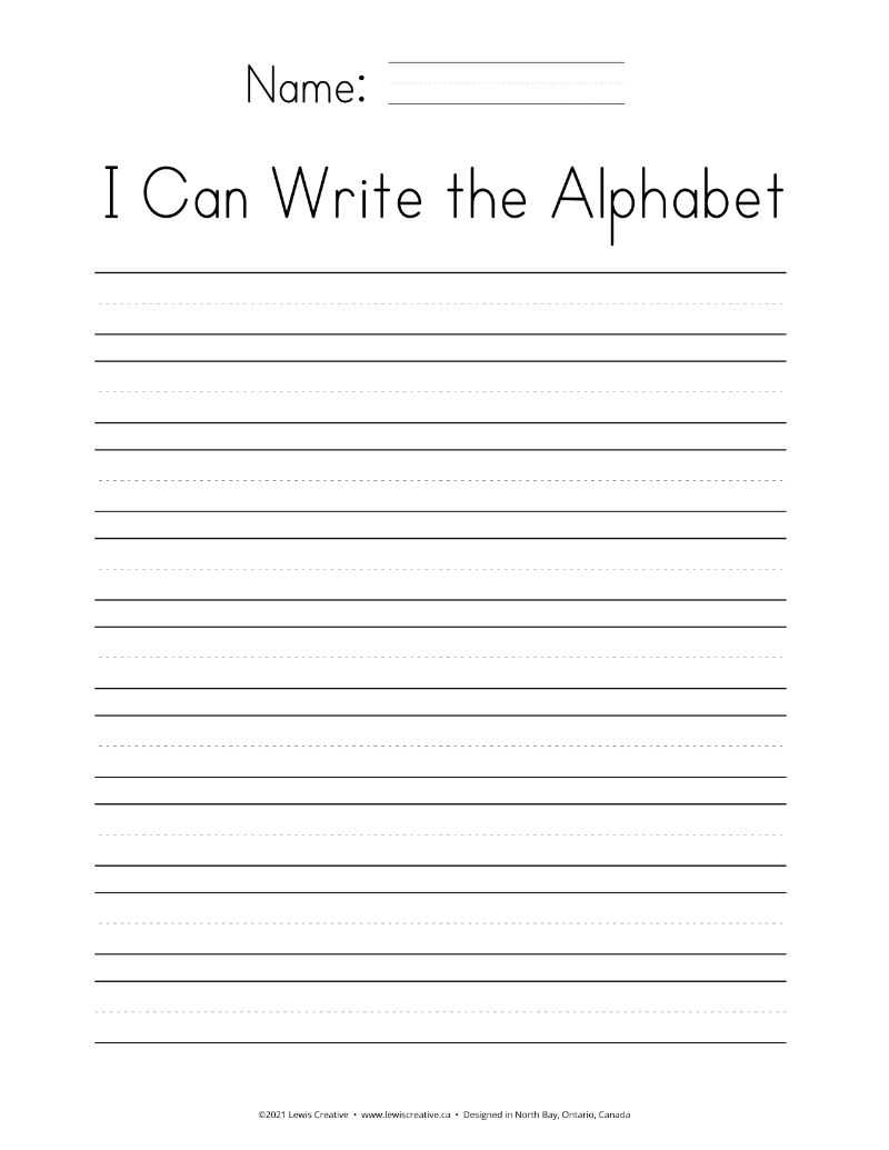 Teach to Write the Alphabet - Blank Lines- Lewis Creative