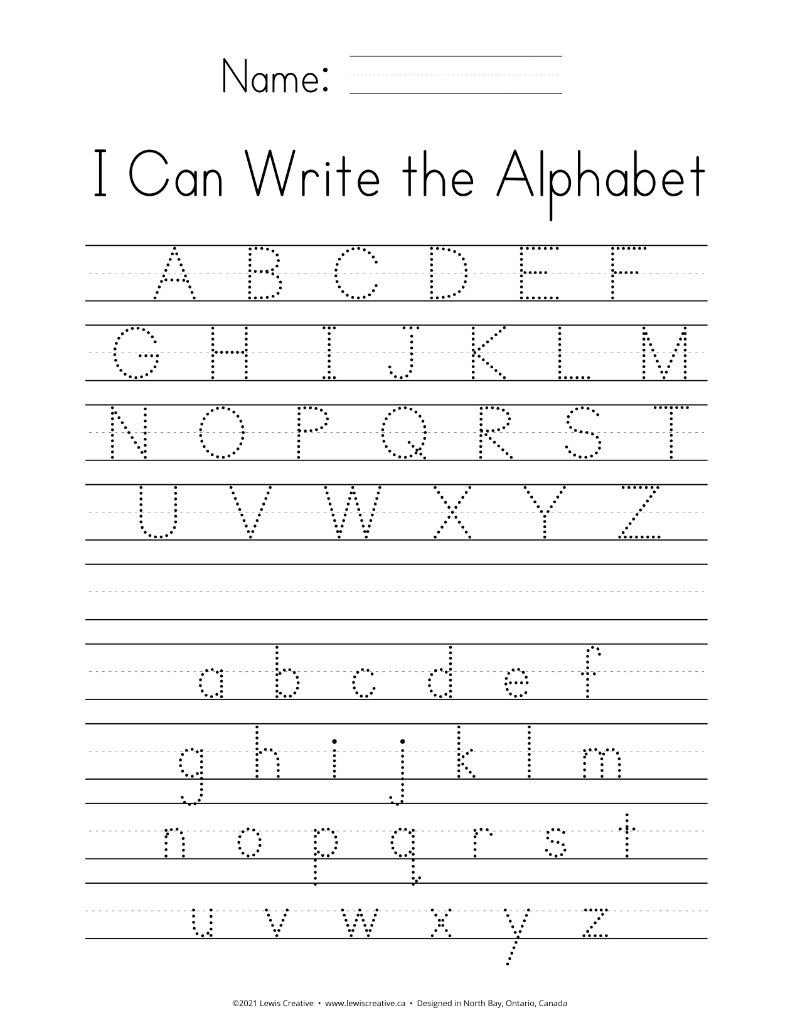 Tracing the Alphabet - Dotted Letters - Lewis Creative