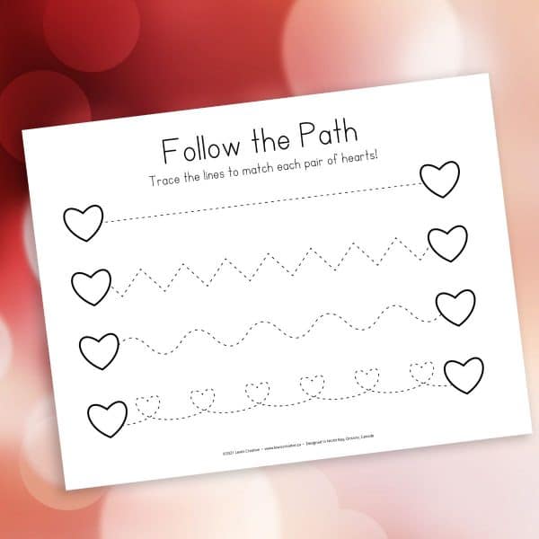 Valentines Day Tracing Activity - Lewis Creative