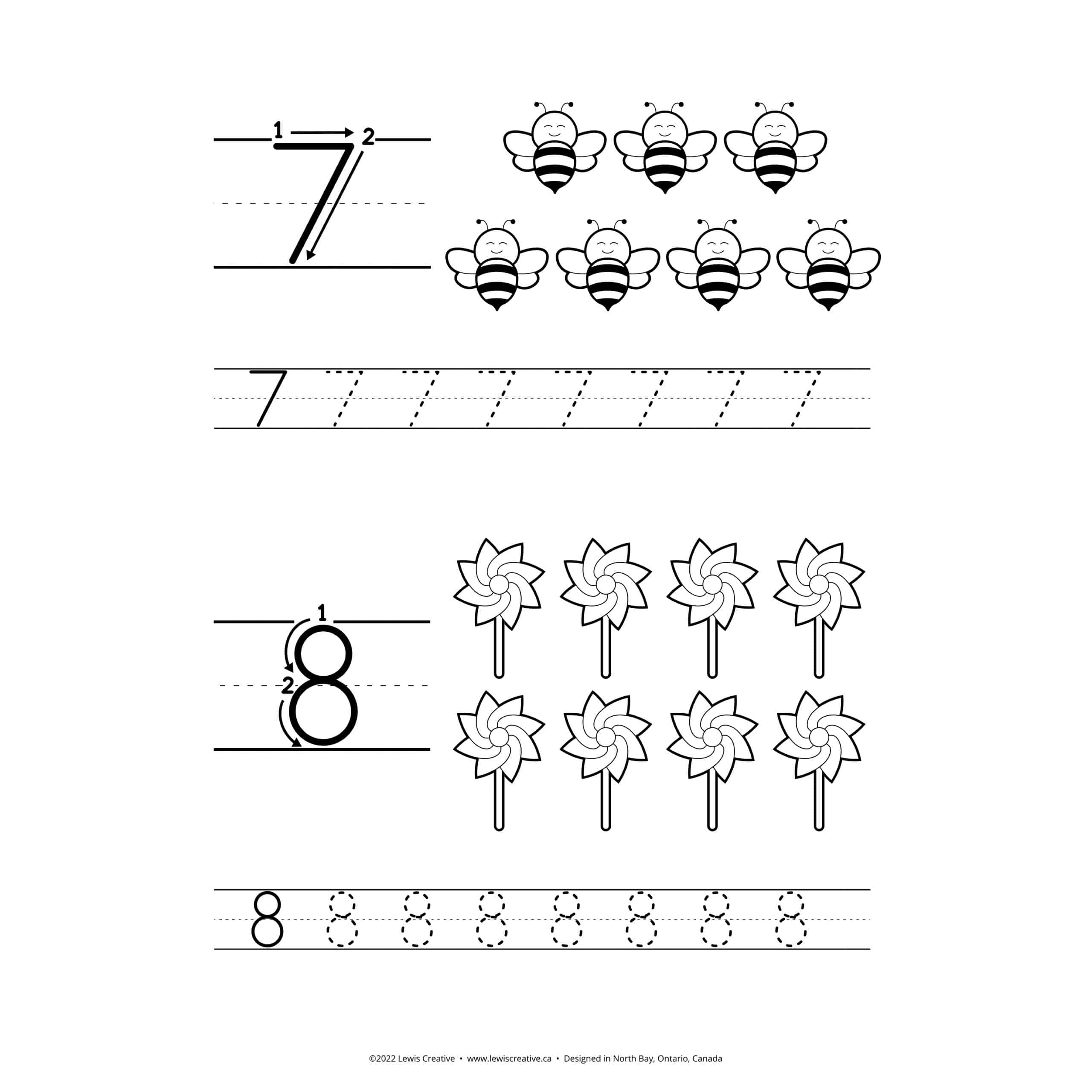 Count, Copy & Color • Spring Themed Number Tracing from 1 to 10 - Lewis ...