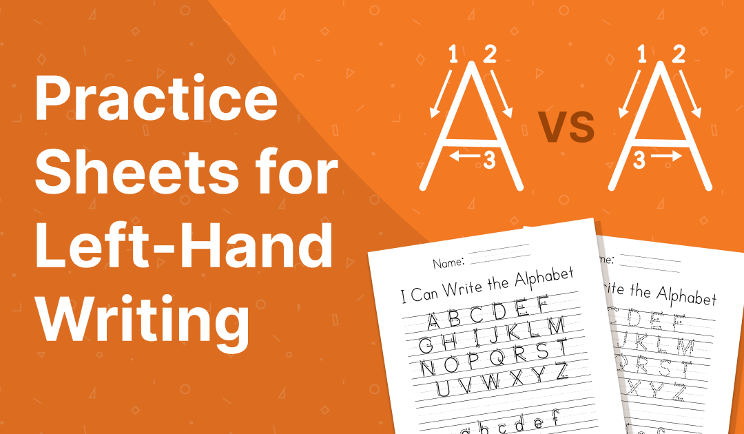 Left-Handed Alphabet Practice Worksheets with Directional Arrows for Instructions