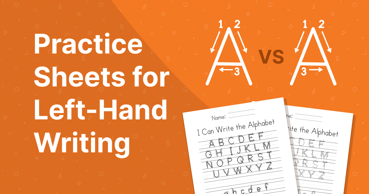 Left-Handed Alphabet Practice Worksheets with Directional Arrows for Instructions