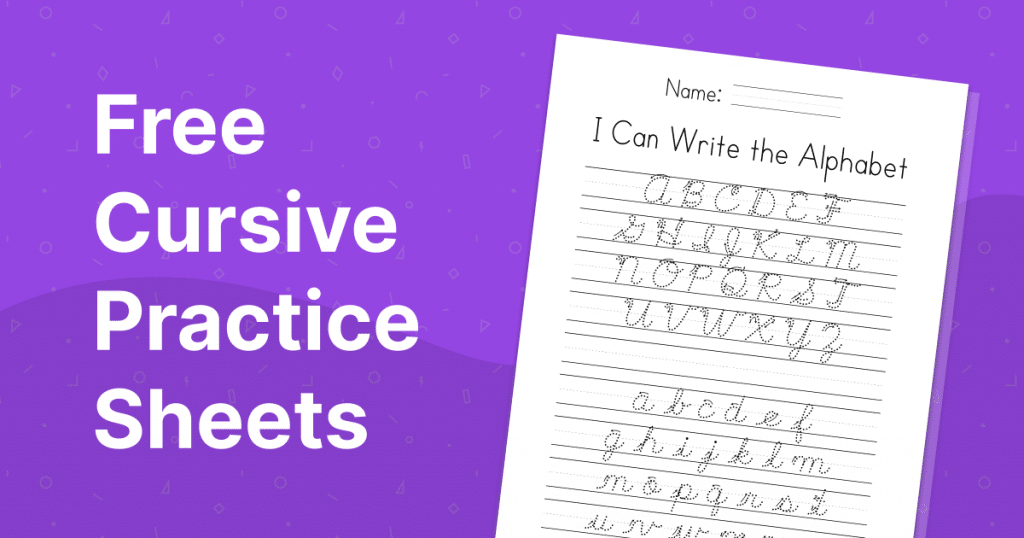 How to Write the Alphabet in Cursive Dotted with Arrow Instructions Practice Sheets