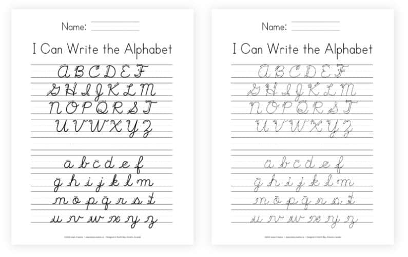 How to Write the Alphabet in Cursive Dotted with Arrow Instructions