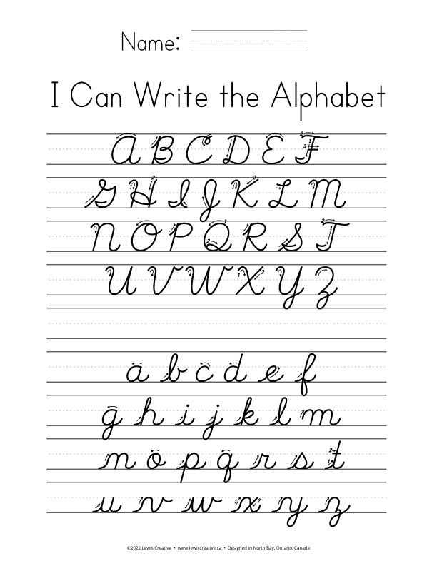 How to Write the Alphabet in Cursive with Arrow Instructions
