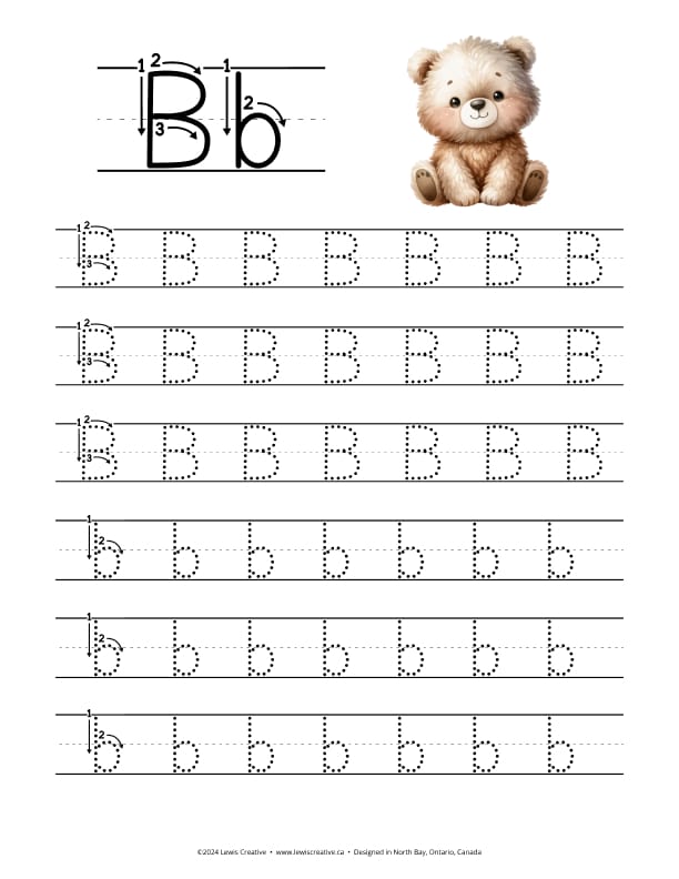Tracing Worksheet for letter B