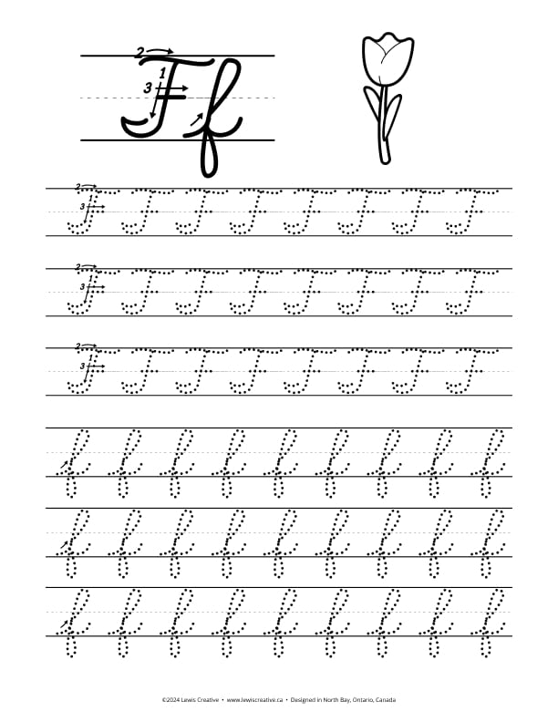 Tracing Worksheet for letter F