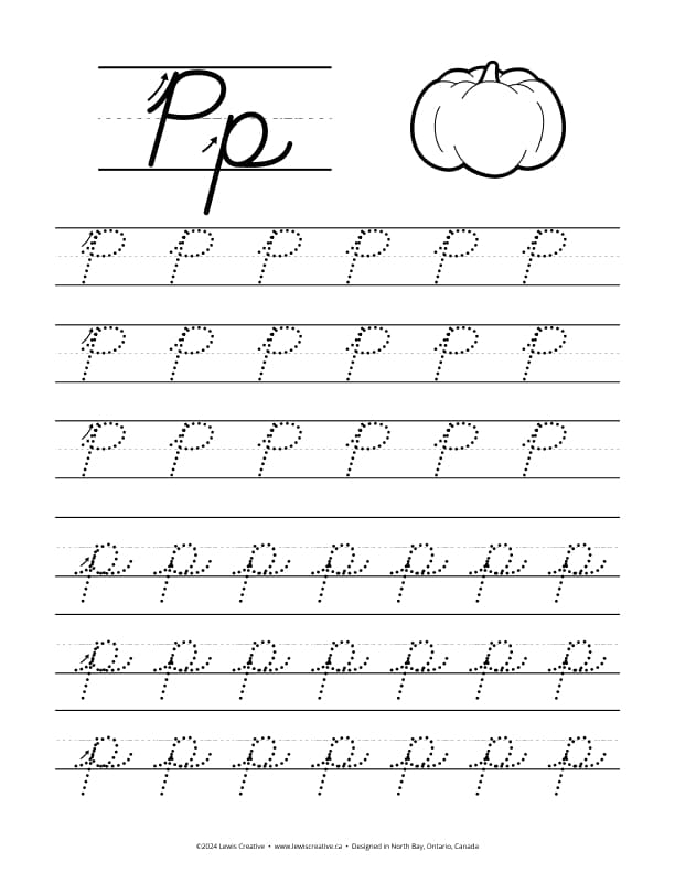 Tracing Worksheet for letter P