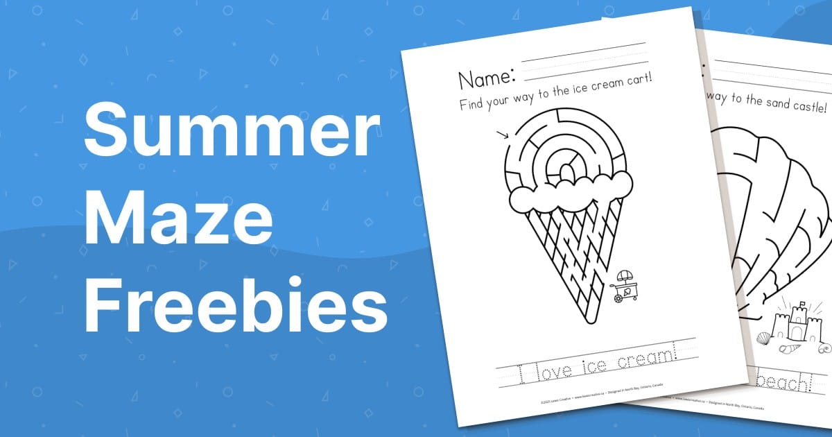 Free Summer Maze Worksheets