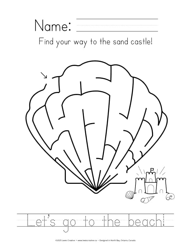 Free Sea Shell Shaped Maze
